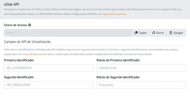 Configurações eDok API