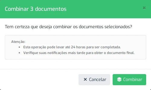 Caixa de Diálogo Combinar Documentos